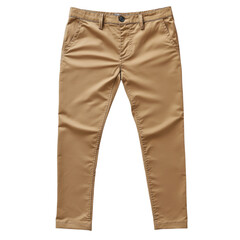 Stylish khaki trousers featuring slim fit design and modern look suitable for casual and formal occasions transparent background, cutout PNG