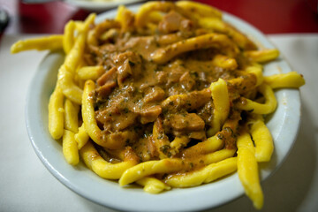 Fusilli noodles with Scarparo Sauce, it also known as Fusilli al fierrito