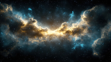 Fototapeta premium Dreamlike starry clouds drift across galactic core, creating mesmerizing cosmic scene