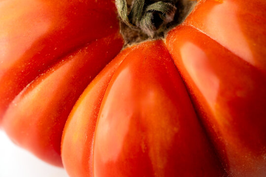 Closeup of a heirloom tomato
