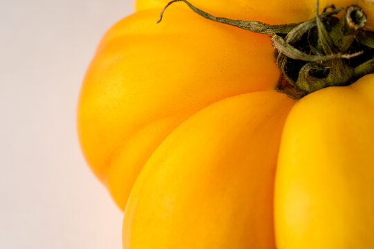 Closeup of a heirloom tomato