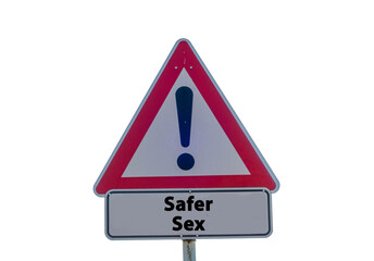 Safer Sex Schild freigestellt