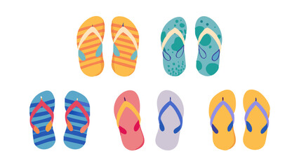 flip flops vector set