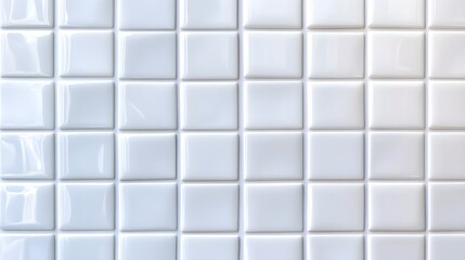 Fototapeta premium White glossy square tiles seamless pattern background