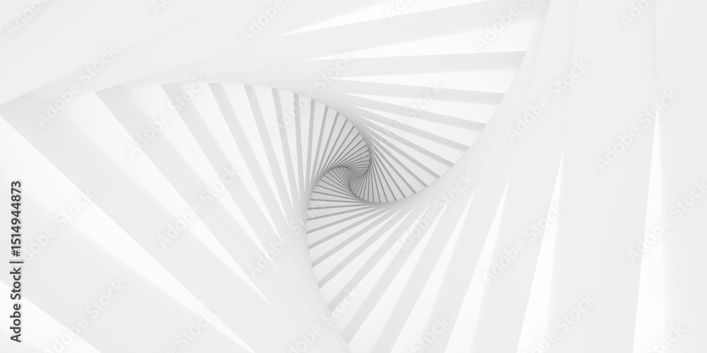 Poster modern minimal white triangle geometry fading tunnel or spiral background