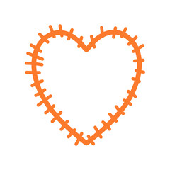 Rustic Stitched Heart Outline Illustration