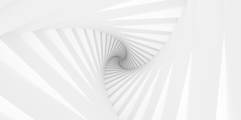 Modern minimal white triangle geometry fading tunnel or spiral background