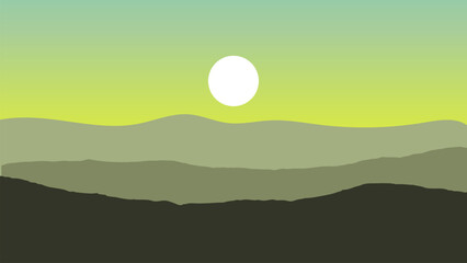 Natural Landscape of the Moon at Summer Night