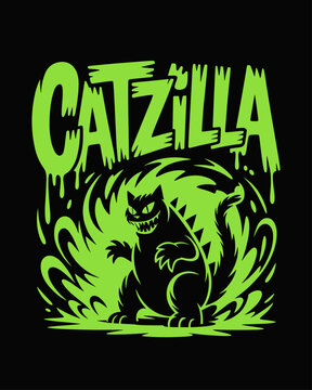 Catzilla vector illustration