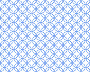 Indigo Blue Shippo Pattern – Japanese Watercolor Seamless Hand Painted Design