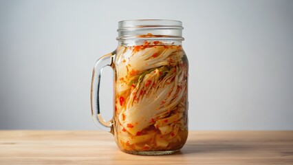 A captivating time lapse of kimchi fermenting in a jar, showcasing vibrant colors and textures. Perfect for food enthusiasts and culinary arts.