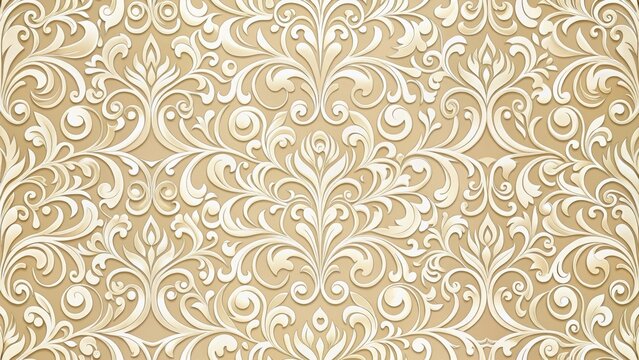 Elegant and refined design featuring a sophisticated cream-colored seamless pattern with intricate swirls, creating a sense of luxury and sophistication , luxury, swirls
