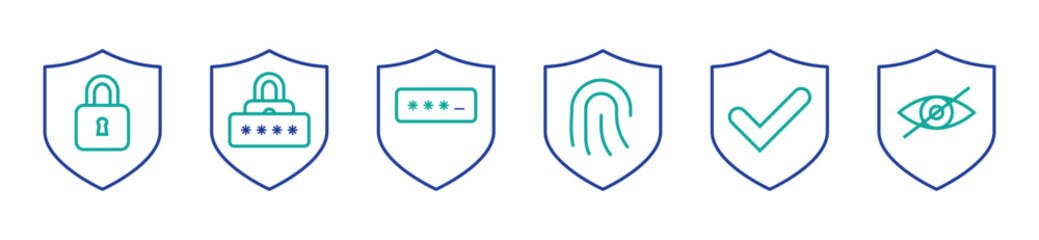 Privacy Protection Shield Lock Icon, shield security padlock icon, digital protection lock icon, encrypted shield padlock vector, cyber security shield icon