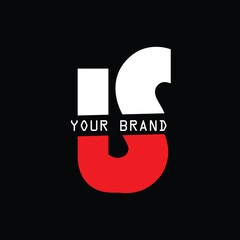 Bold Abstract Minimalist Icon with Geometric Shapes in Red and Black

