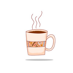 simple illustration a cup of coffee 
