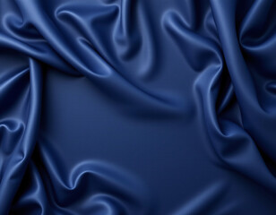 Obraz premium Luxurious blue satin fabric drapes elegantly, creating smooth and soft background that enhances any design. rich texture and deep color evoke sense of sophistication and elegance