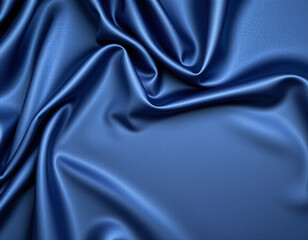 Obraz premium Luxurious blue fabric drapes elegantly, showcasing its smooth texture and rich color. background enhances fabric sheen, creating captivating visual appeal