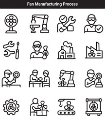Fan Manufacturing Process Icons