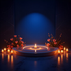 Modern Round Podium for Cosmetics, Skincare, or Candle Branding