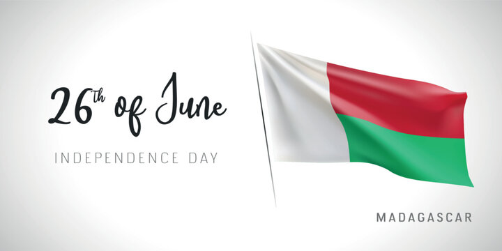 Madagascar independence day vector banner, greeting card. - Powered by Adobe
