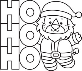 Outline of Cute Lion icon. Lineart of Funny baby Lion animal series stock illustration. life of fluffy Lion designs.