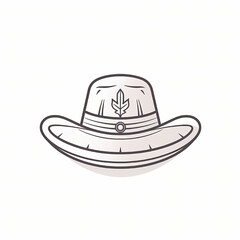 A Simple Cowboy Hat: Clean and simple, a cowboy hat icon sits in a minimalist style, inviting the viewer to imagine the open range.