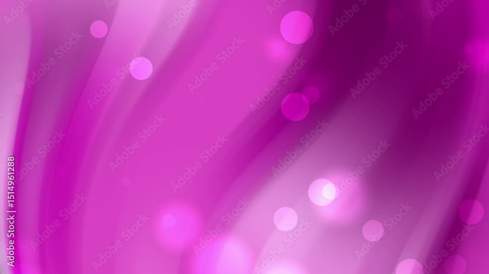 Poster abstract animated background with soft pink flowing waves and glowing bokeh lights, creating a beaut