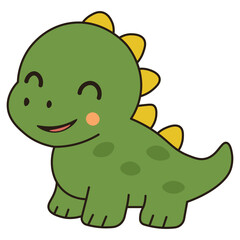 Happy Baby Dinosaur Character – Kawaii Style Clipart
