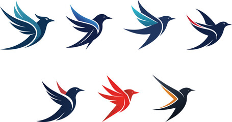 Naklejka premium Abstract bird logo set vector illustration