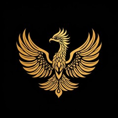 Obraz premium Golden Phoenix Emblem (2)