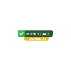 Money Back Guarantee Badge Label Design On White Background.