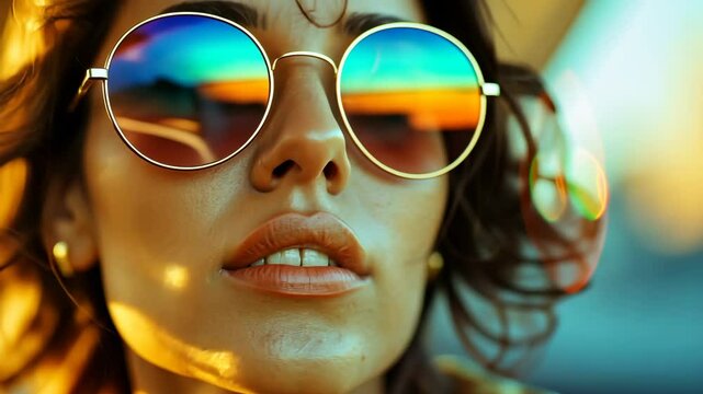 person with sunglasses showing light sensitivity