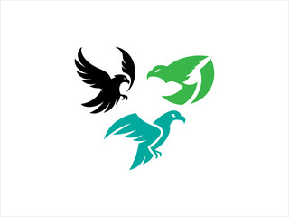 contrasting falcon bird logo facing each other.