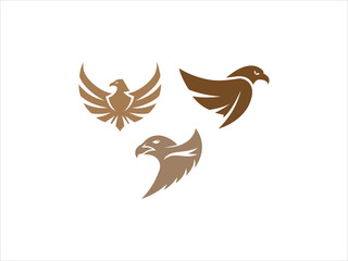 contrasting falcon bird logo facing each other.
