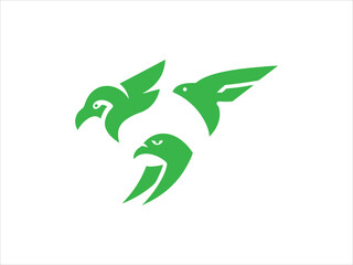 contrasting falcon bird logo facing each other.