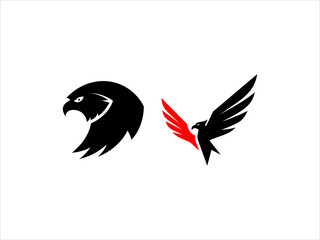 contrasting falcon bird logo facing each other.