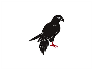 contrasting falcon bird logo facing each other.