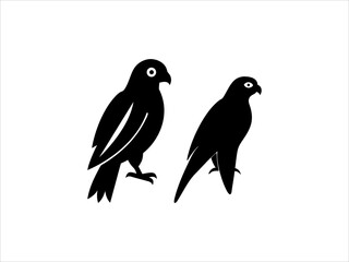 contrasting falcon bird logo facing each other.