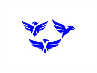 contrasting falcon bird logo facing each other.