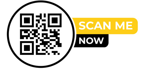 Modern QR Code Scan Me Now Button Graphic