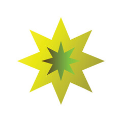 Yellow Starburst Explosion on Green
