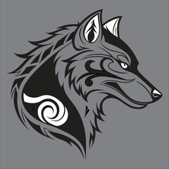 Fototapeta premium A nice fox silhouette head vector image