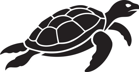 Turtle Silhouette Top View Domed Shell Vector Icon