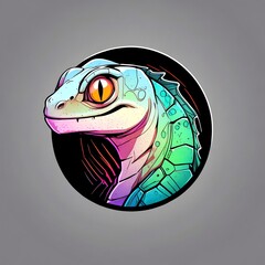 Vibrant Gecko Portrait: A Colorful Reptile Illustration