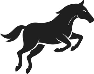 Obraz premium Black horse jumping silhouette animal mammal equestrian isolated action