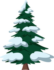 Winter spruce tree under snow