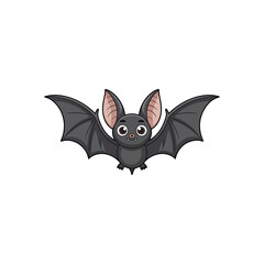 Single Cute Cartoon Bat Icon – Halloween or Animal Character Design