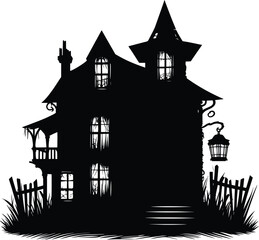 Haunted house silhouette