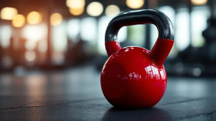 Red dumbbell at the gym