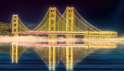 Golden Bridge at Night